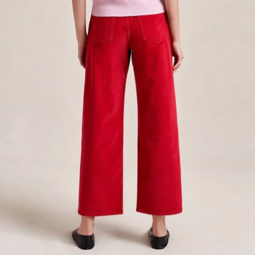 Banana Republic Bright Red High Rise Button Fly Straight Leg Corduroy Pants - Picture 3 of 12